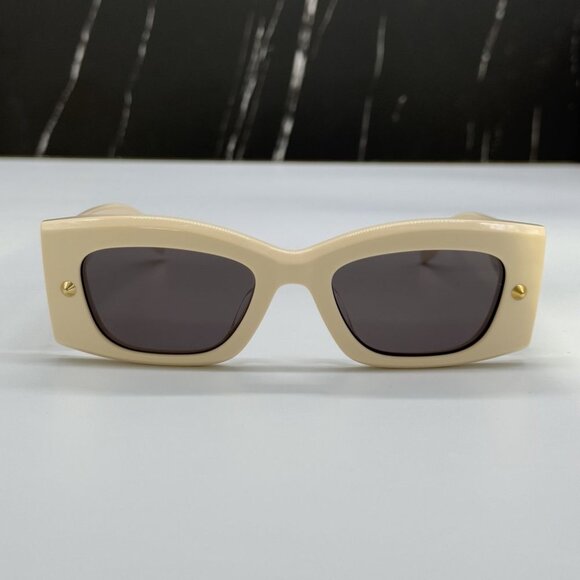 NEW AM0426S 005 ALEXANDER MCQUEEN IVORY WOMAN SUNGLASSES - Picture 6 of 12